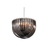 Art Deco Lux Chandelier in Smoke Acrylic with Nickel Finish, ø 50 cm