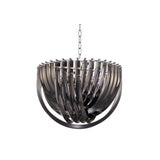 Art Deco Lux Chandelier in Smoke Acrylic with Nickel Finish, ø 50 cm