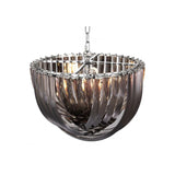 Art Deco Lux Chandelier in Smoke Acrylic with Nickel Finish, ø 50 cm