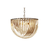 Elegance Redefined: Murano Chandelier in Champagne and Antique Brass