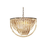 Elegance Redefined: Murano Chandelier in Champagne and Antique Brass