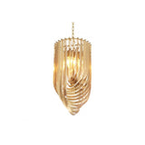 Art Deco Champagne Acrylic Chandelier with Antique Brass Finish, Ø 35 cm