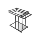 Glamorous Beverly Hills Bar Cart with Bronze Finish and Beveled Mirror Glass