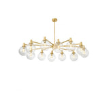 Elegant Gold Selva Chandelier with Artisanal Clear Glass Shades