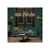 Elegant Gold Selva Chandelier with Artisanal Clear Glass Shades