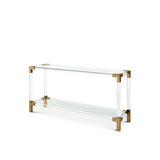 Royalton Acrylic and Brass Console Table – Modern Bauhaus Elegance
