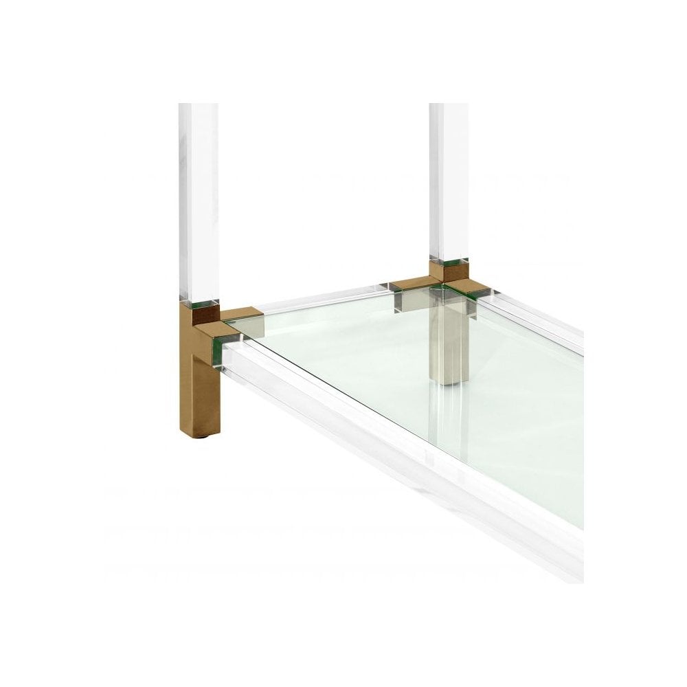 Royalton Acrylic and Brass Console Table – Modern Bauhaus Elegance
