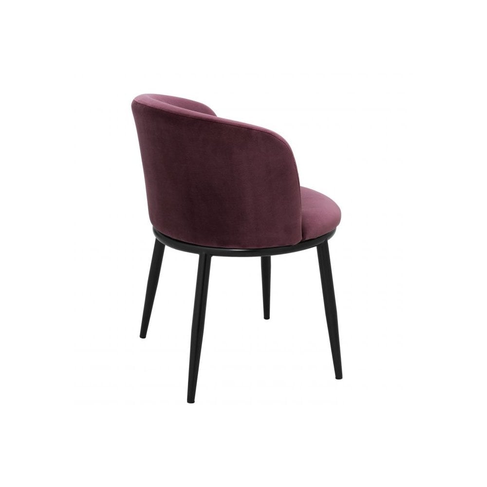 Set of 2 Filmore Dining Chairs in Cameron Purple with Black Tapered Legs