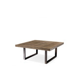 Gregorio Geometric Oak Veneer Coffee Table with Bronze Finish