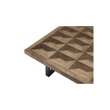 Gregorio Geometric Oak Veneer Coffee Table with Bronze Finish