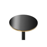 Avoria Bar Table with Shiny Black Top and Brushed Brass Rim