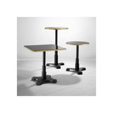 Avoria Bar Table with Shiny Black Top and Brushed Brass Rim