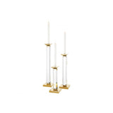 Elegant Livia Crystal and Gold Candle Holders Trio Set