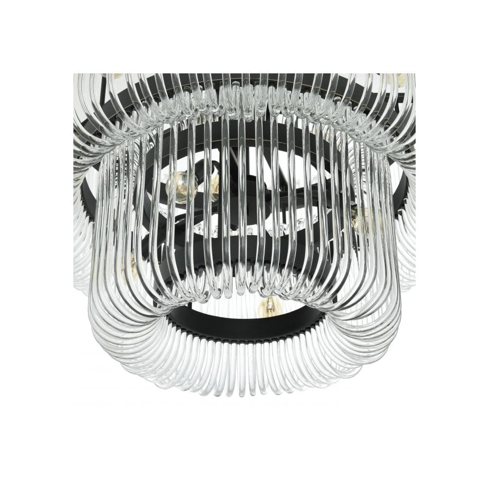 Sutton House Bronze Elegance Chandelier with Clear Glass Rods