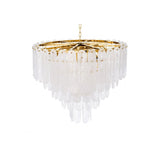 Riveria Art Deco Gold Chandelier with Frosted Glass