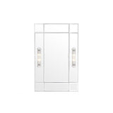 Glamorous Art Deco Beaumont Mirror with Integrated Lighting, Nickel Finish