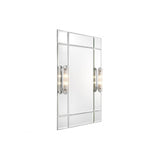 Glamorous Art Deco Beaumont Mirror with Integrated Lighting, Nickel Finish