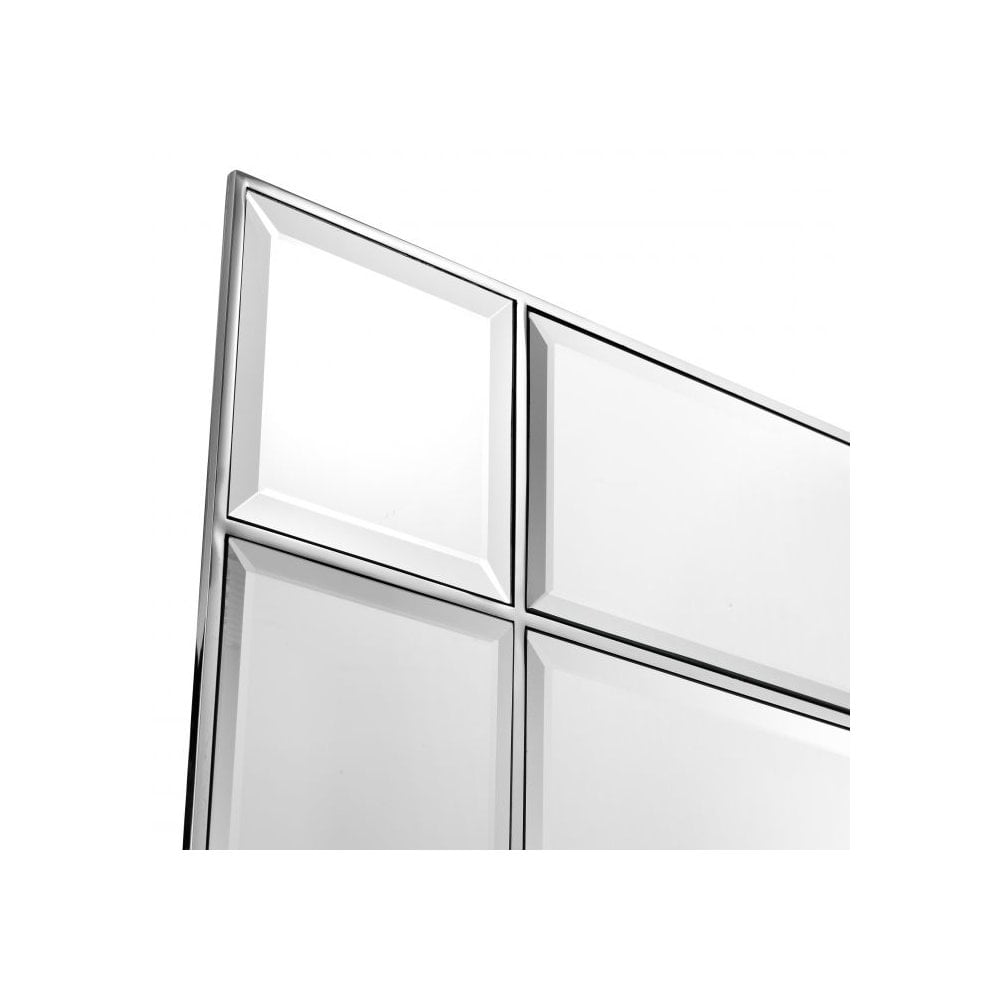 Glamorous Art Deco Beaumont Mirror with Integrated Lighting, Nickel Finish