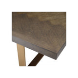 Melchior Retro Dining Table 300 cm in Brown Oak and Brushed Brass Finish