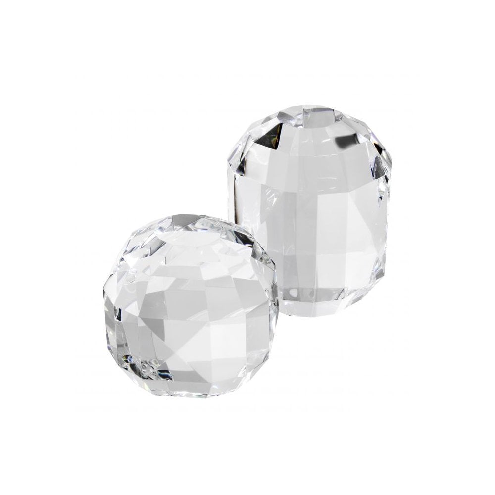 Elegant Crystal Glass Accent Duo: Trace Objects Set