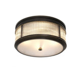 Rousseau Ceiling Light with Clear and Frosted Glass, Bronze Finish