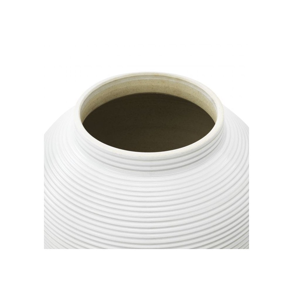 Elegant White Porcelain Urn Jar - Celestine S