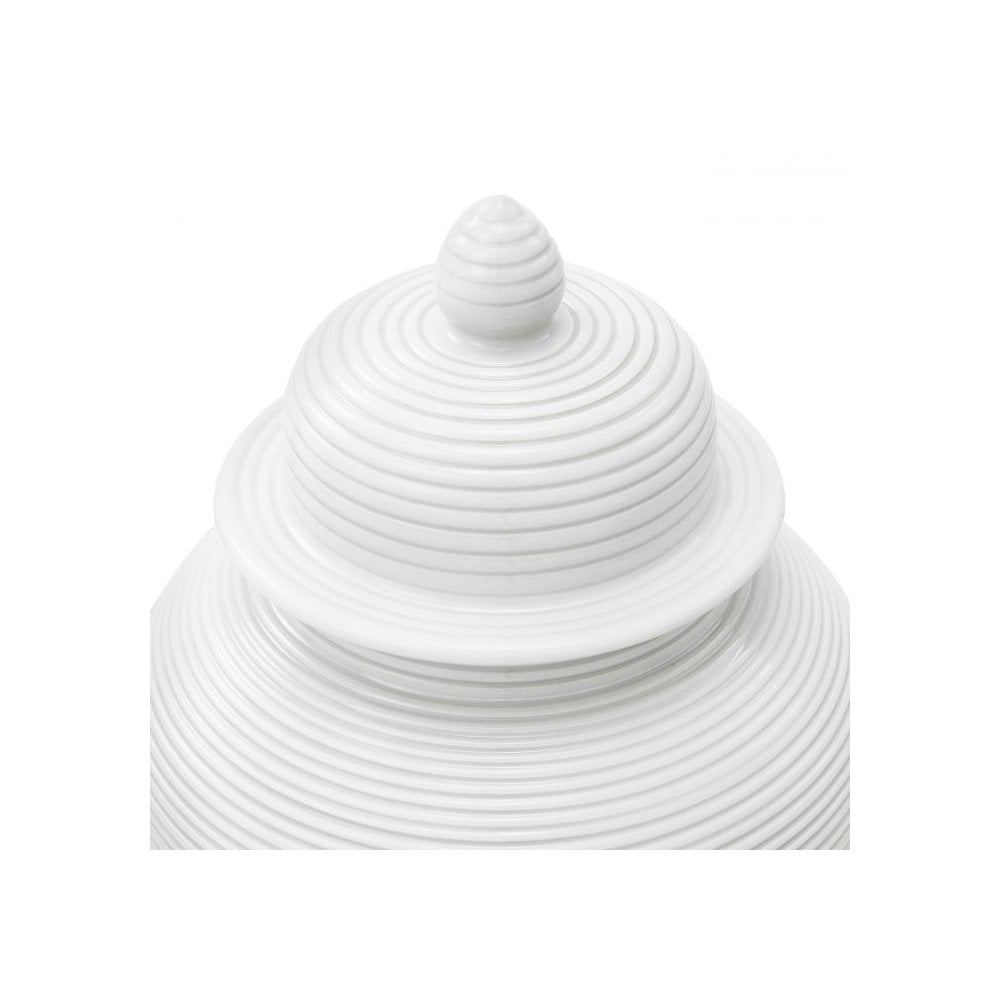 Elegant White Porcelain Urn Jar - Celestine S