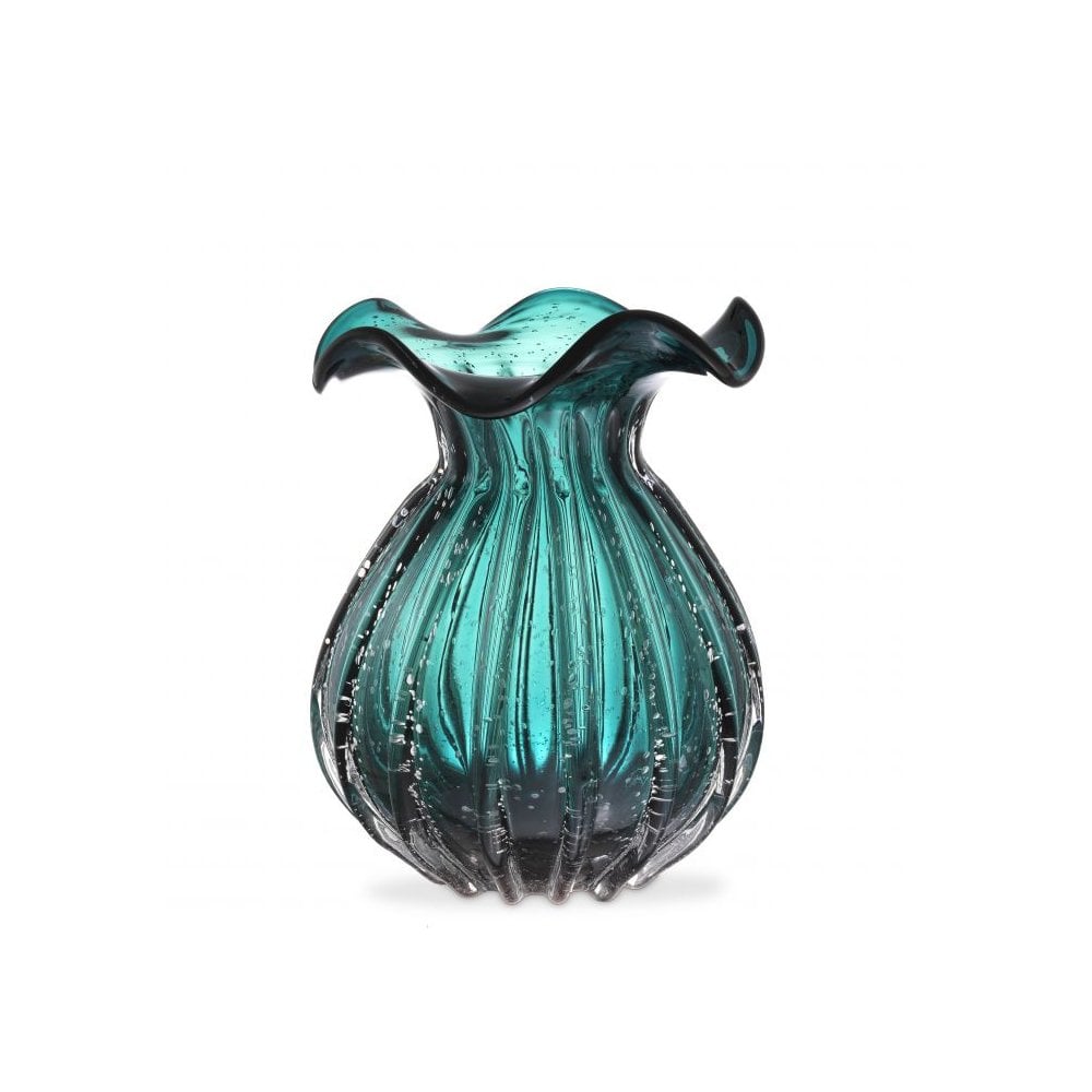 Handcrafted Green Korakia L Vase, Calyx Design, 26x33 cm