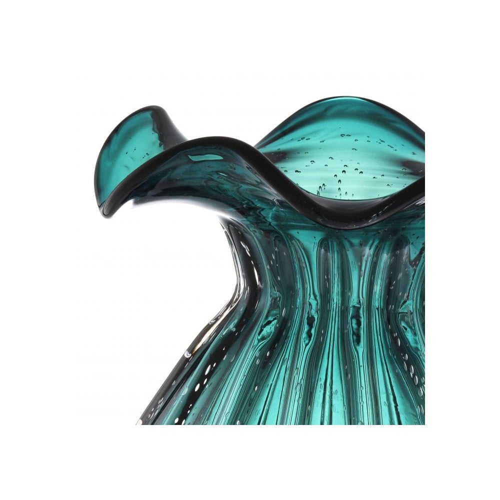 Handcrafted Green Korakia L Vase, Calyx Design, 26x33 cm