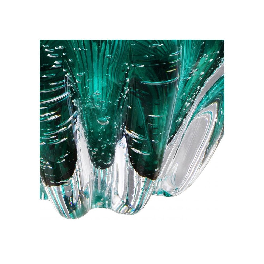 Turquoise Ducale Hand-Blown Glass Art Bowl