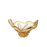 Radiant Sunburst Hand Blown Glass Bowl in Yellow