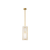 Reflecto Gold Chandelier with Hand Blown Clear Glass Shade