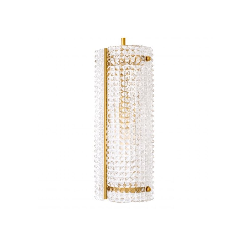 Reflecto Gold Chandelier with Hand Blown Clear Glass Shade