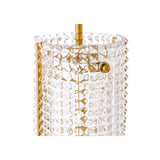 Reflecto Gold Chandelier with Hand Blown Clear Glass Shade