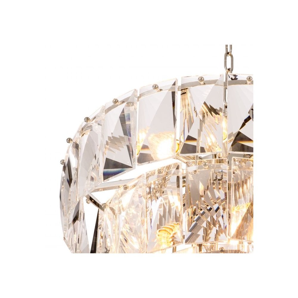 Glistening Crystal Elegance Chandelier, Nickel Finish
