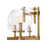 Antique Brass Jade Chandelier L with Clear Glass Globes