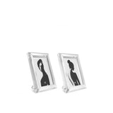 Set of 2 Elegant Clear Crystal Glass Photo Frames