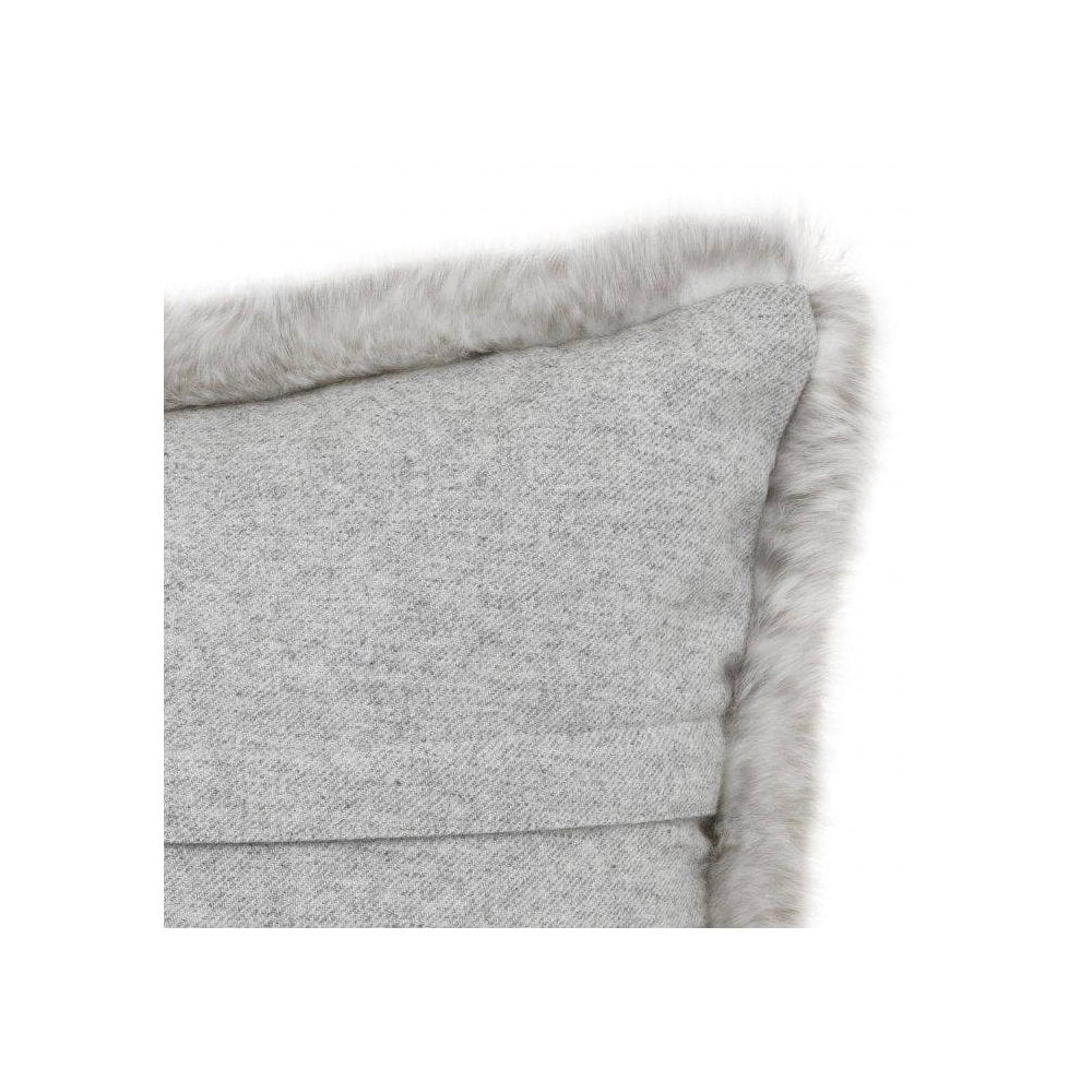 Alaska Light Grey Faux Fur Decorative Cushion