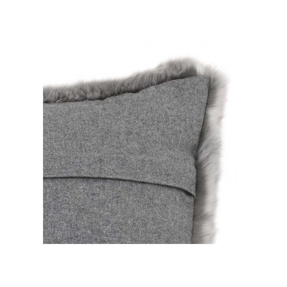 Alaska Grey Faux Fur Rectangular Cushion