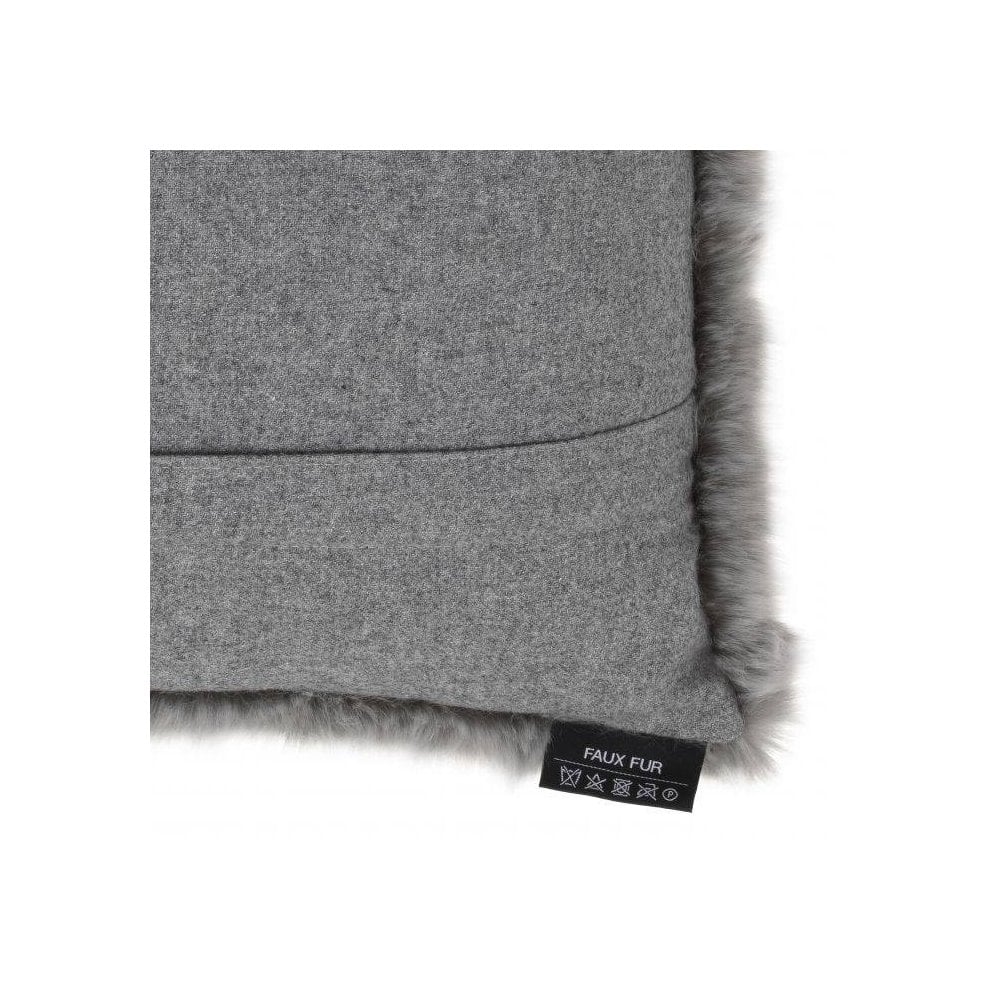 Alaska Grey Faux Fur Rectangular Cushion