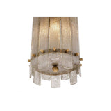 Vintage Brass Elegance: Da Silva Chandelier with Hand Blown Glass