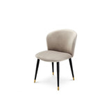 Velveteen Roche Dining Chair with Black and Gold Accents
