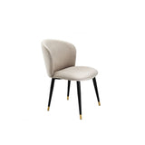 Velveteen Roche Dining Chair with Black and Gold Accents
