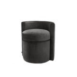 Arcadia Stool in Rich Roche Dark Grey Velvet