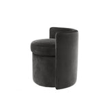 Arcadia Stool in Rich Roche Dark Grey Velvet