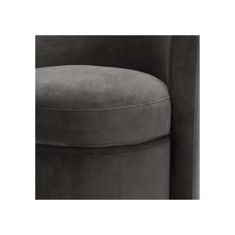 Arcadia Stool in Rich Roche Dark Grey Velvet