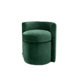 Arcadia Luxe Velvet Stool in Deep Forest Green