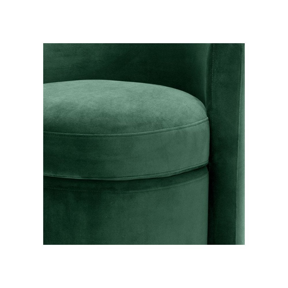 Arcadia Luxe Velvet Stool in Deep Forest Green