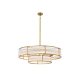 Montparnasse Vintage Chandelier, Antique Brass & Clear Glass Design