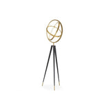 Cassini Galactic Floor Lamp, Antique Brass and Black, Adjustable LED Rings